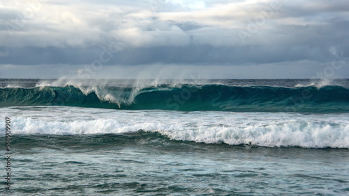 Waves breaking on the beach in Zipolite, Mexico