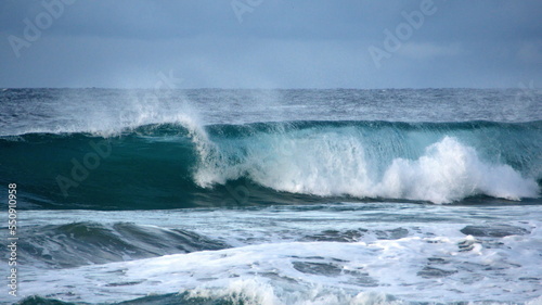 Waves breaking on the beach in Zipolite, Mexico