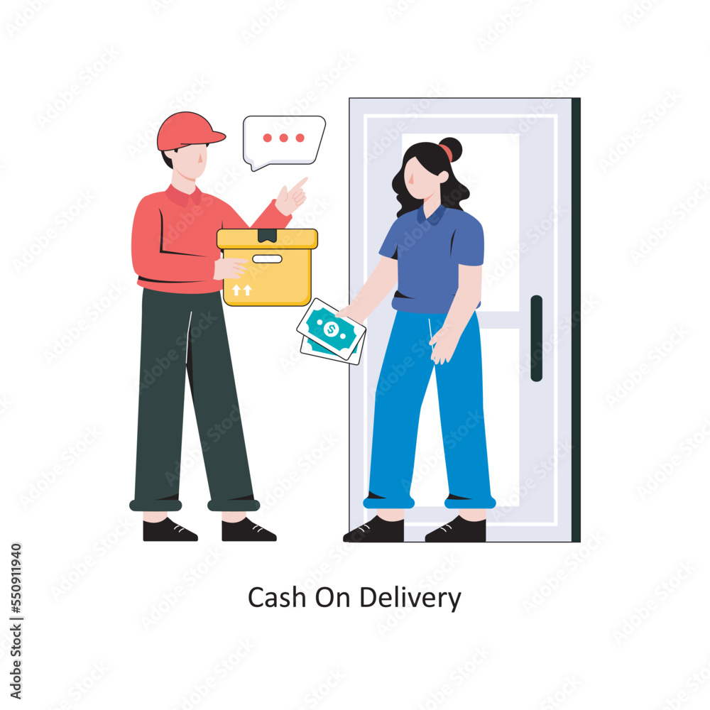 Cash On Delivery flat style design vector illustration. stock illustration