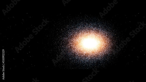 Illustration of star emitting luminous particles.