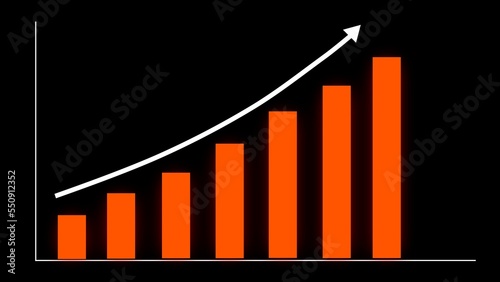 4k, Graph Growth Chart Infographics Profit Up. Business growth and success