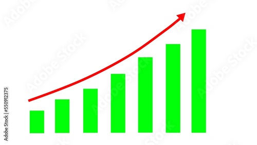 4k, Graph Growth Chart Infographics Profit Up. Business growth and success