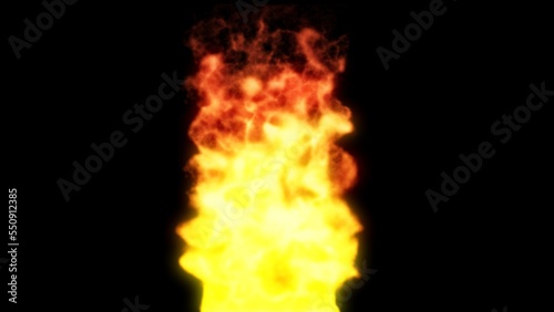 Fire Flames burning. 4K motion background. 3d rendering. cyclic animation.