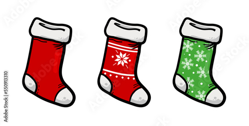 christmas sock isolated on white