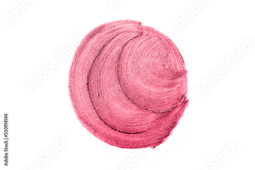 Beautiful textured red strokes isolated on white background. Demonstrating Viva Magenta - trendy color of the year 2023