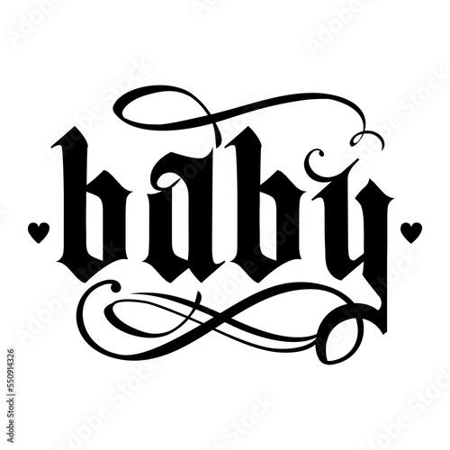Obraz na plátně Retro goth calligraphy baby slogan