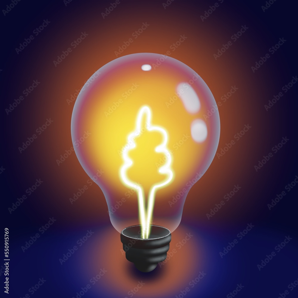 Light bulb glowing on a dark background green energy saving savings, digital drawing. Light bulb glowing on a dark background green energy saving savings, digital drawing.