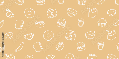 Fast food pattern for background design