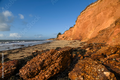 Beautiful seascape, coast of France on the ocean in Penestin.