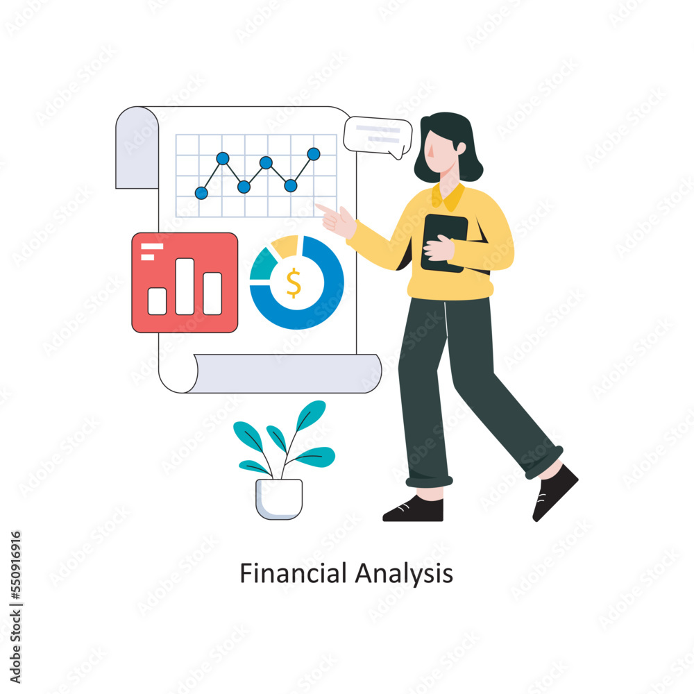 Financial Analysis flat style design vector illustration. stock illustration