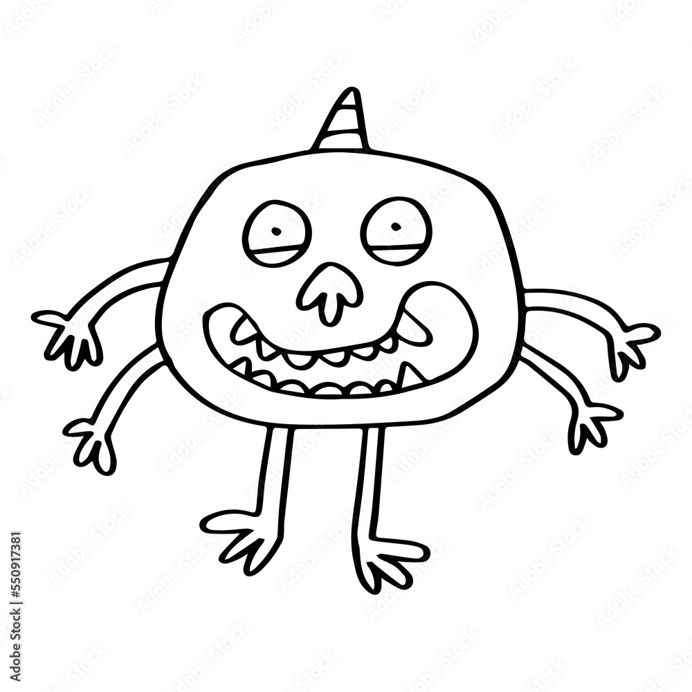 Fototapeta premium Cute monster hand drawn illustration 