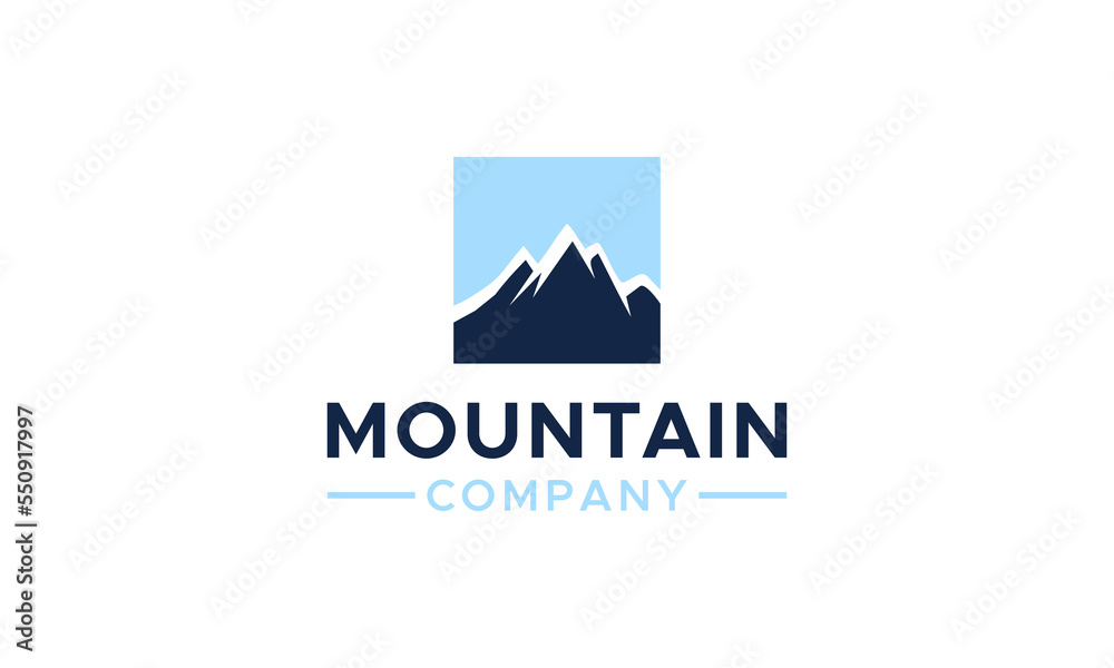 Mountain Logo Design on a simple square.