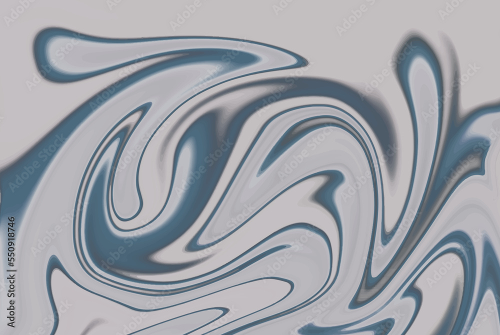 Fototapeta premium Abstract gray and blue wavy lines background, fluid flow vector design