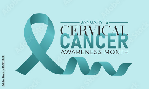 Cervical cancer awareness month is observed every year in january. January is cervical cancer awareness month. Vector template for banner, greeting card, poster with background. Vector illustration.