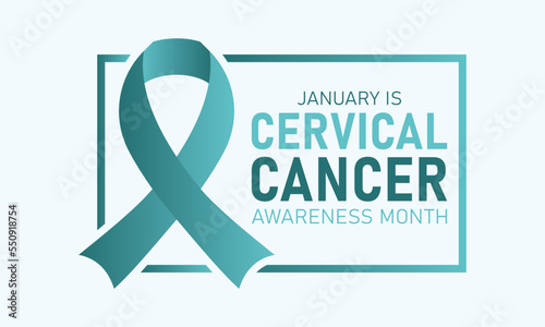 Cervical cancer awareness month is observed every year in january. January is cervical cancer awareness month. Vector template for banner, greeting card, poster with background. Vector illustration. photo