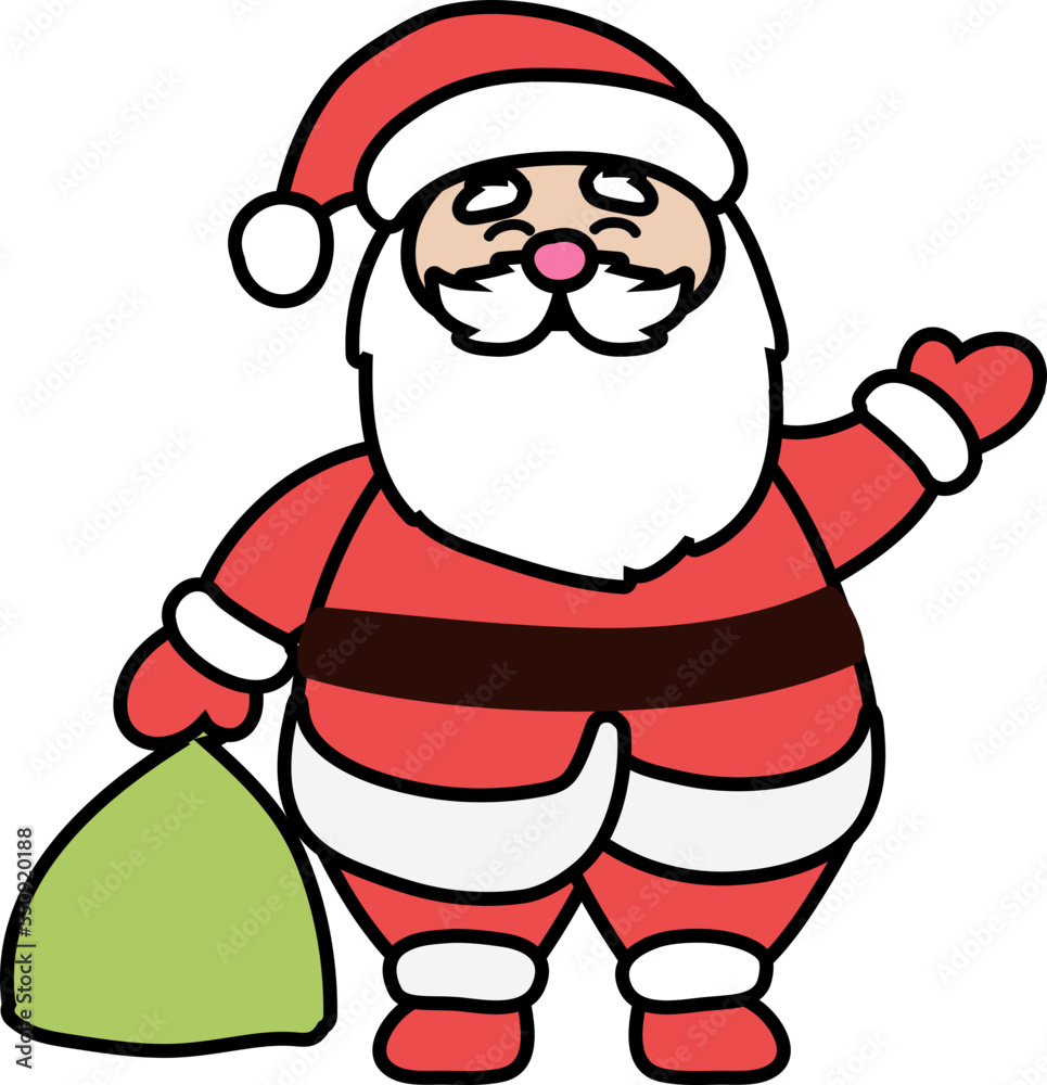 Santa Claus Character for Christmas with Green Bag Santa Claus Character for Christmas with Green Bag