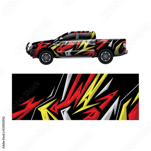 Car decal wrap design vector