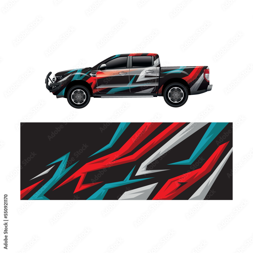 Fototapeta premium Car decal wrap design vector