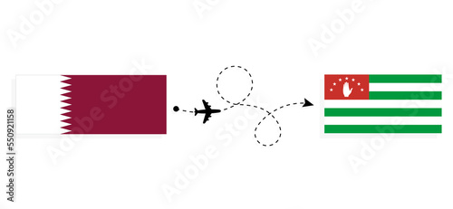 Flight and travel from Qatar to Abkhazia by passenger airplane Travel concept