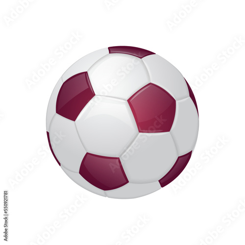 Qatar burgundy football or soccer ball Sport equipment icon