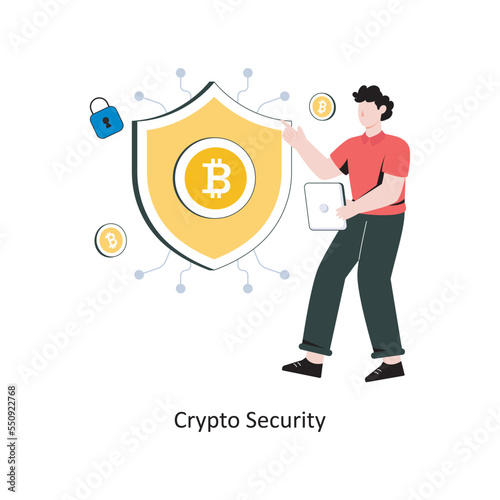 Crypto Security flat style design vector illustration. stock illustration