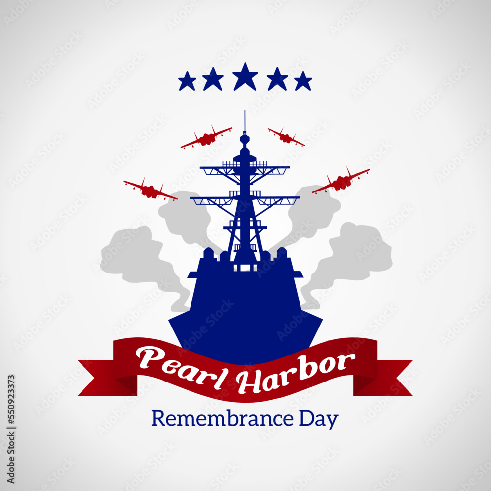 Pearl Harbor Remembrance day theme. Vector illustration. Suitable for Poster, Banners, background and greeting card. 