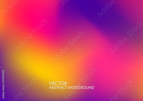 Abstract blurred gradient background in bright rainbow colors. Colorful smooth banner template.