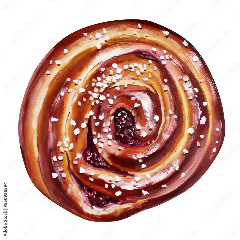 bun with jam painting bun with jam painting