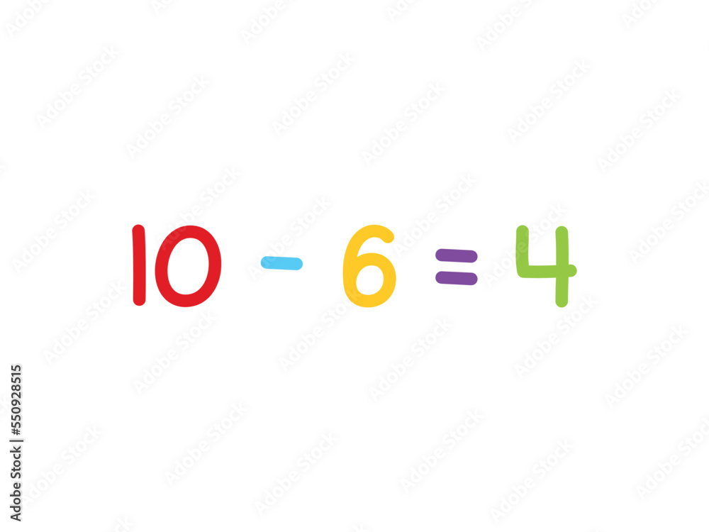 subtraction mathematics for children vector template subtraction mathematics for children vector template