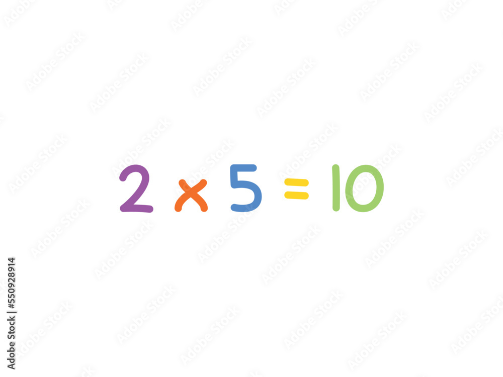 multiplication mathematics for children vector template