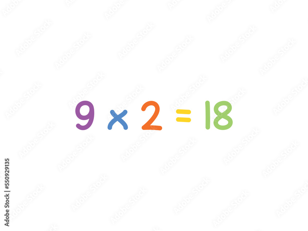 multiplication mathematics for children vector template