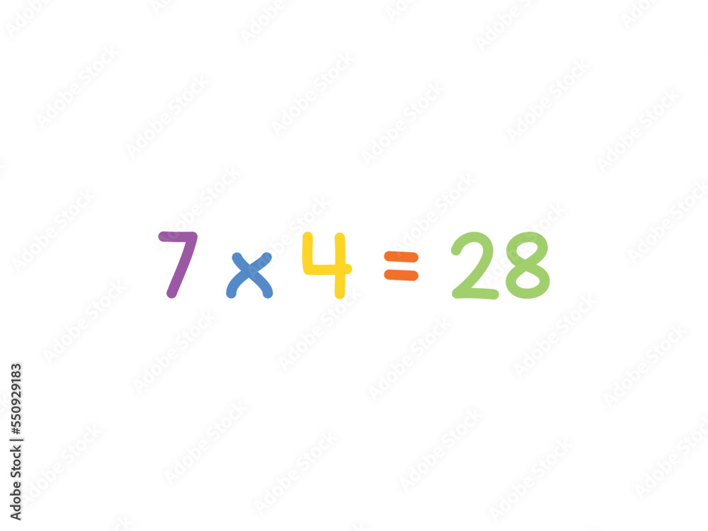 multiplication mathematics for children vector template