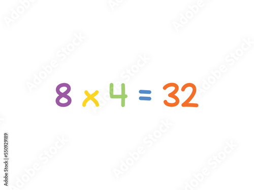 multiplication mathematics for children vector template