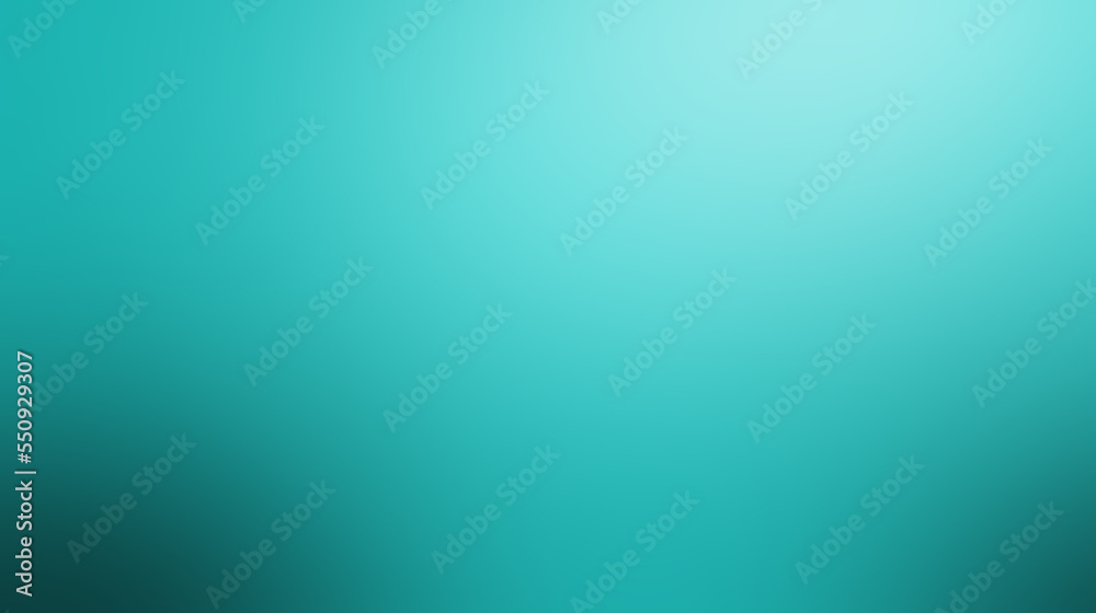 Turquoise background. Minimalist colored background. Turquoise gradient wall background. Abstract elegant design. Clean photo shot studio. Turquoise wall texture.
