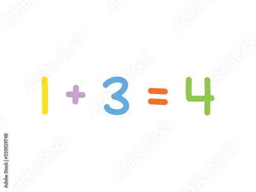 addition mathematics for children vector template