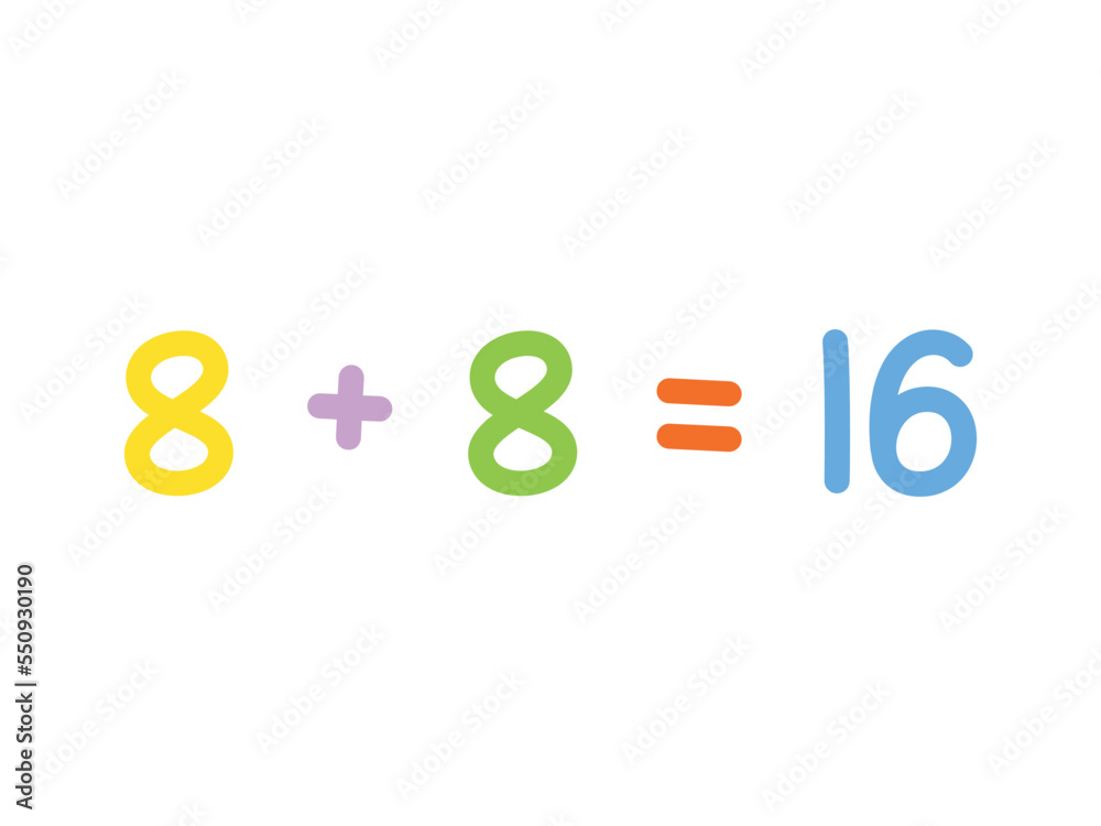 Fototapeta premium addition mathematics for children vector template