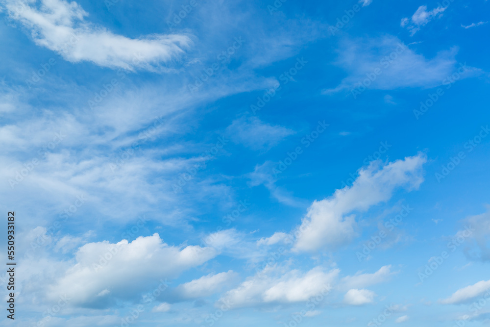 Clouds and sky,blue sky background with tiny clouds. panorama