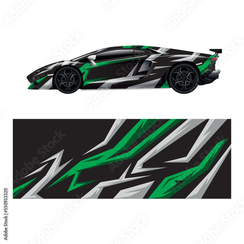 Car decal wrap design vector