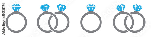 Ring with diamond icon, vector illustration