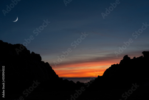The valley of the moon and its red sunset