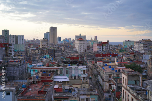Cuba, Havana, downtown, buildings, old, roof, building, town, panorama, city