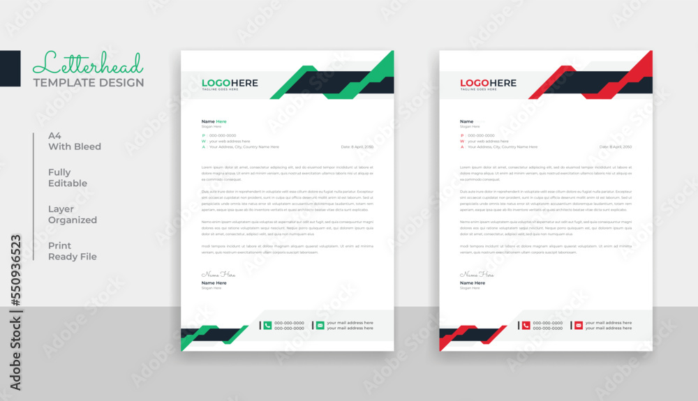 Creative corporate letterhead template design