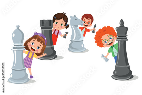 Cartoon Character Playing Chess Game