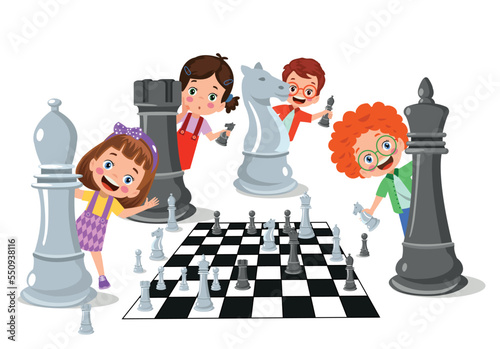 Cartoon Character Playing Chess Game