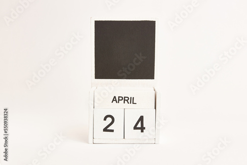 Calendar with the date April 24 and a place for designers. Illustration for an event of a certain date.