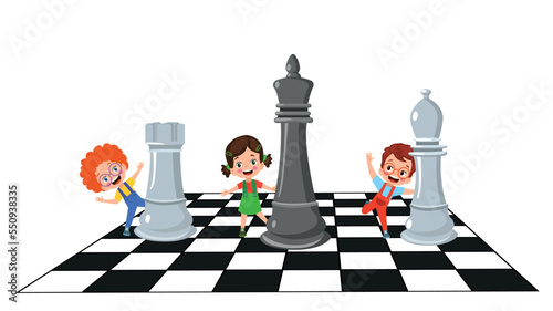 Cartoon Character Playing Chess Game