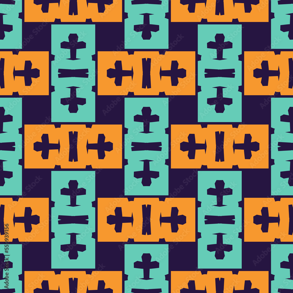 Seamless pattern with bright ethnic geometric ornament. Seamless pattern with bright ethnic geometric ornament.