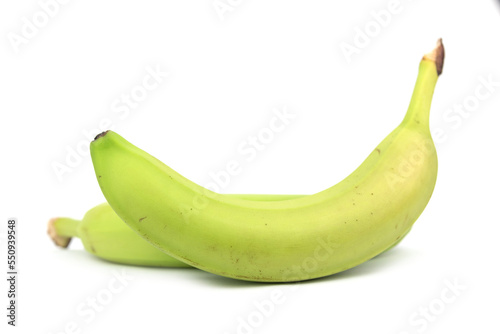the natural green banana fruit
