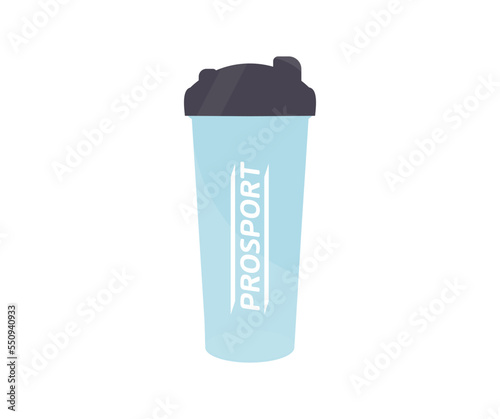 Plastic sports shaker on white background logo design. Trendy athletics and sport minimal concept vector design and illustration.
