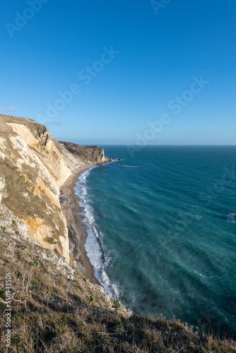 View of the Jurassic coast coastline in Dorset